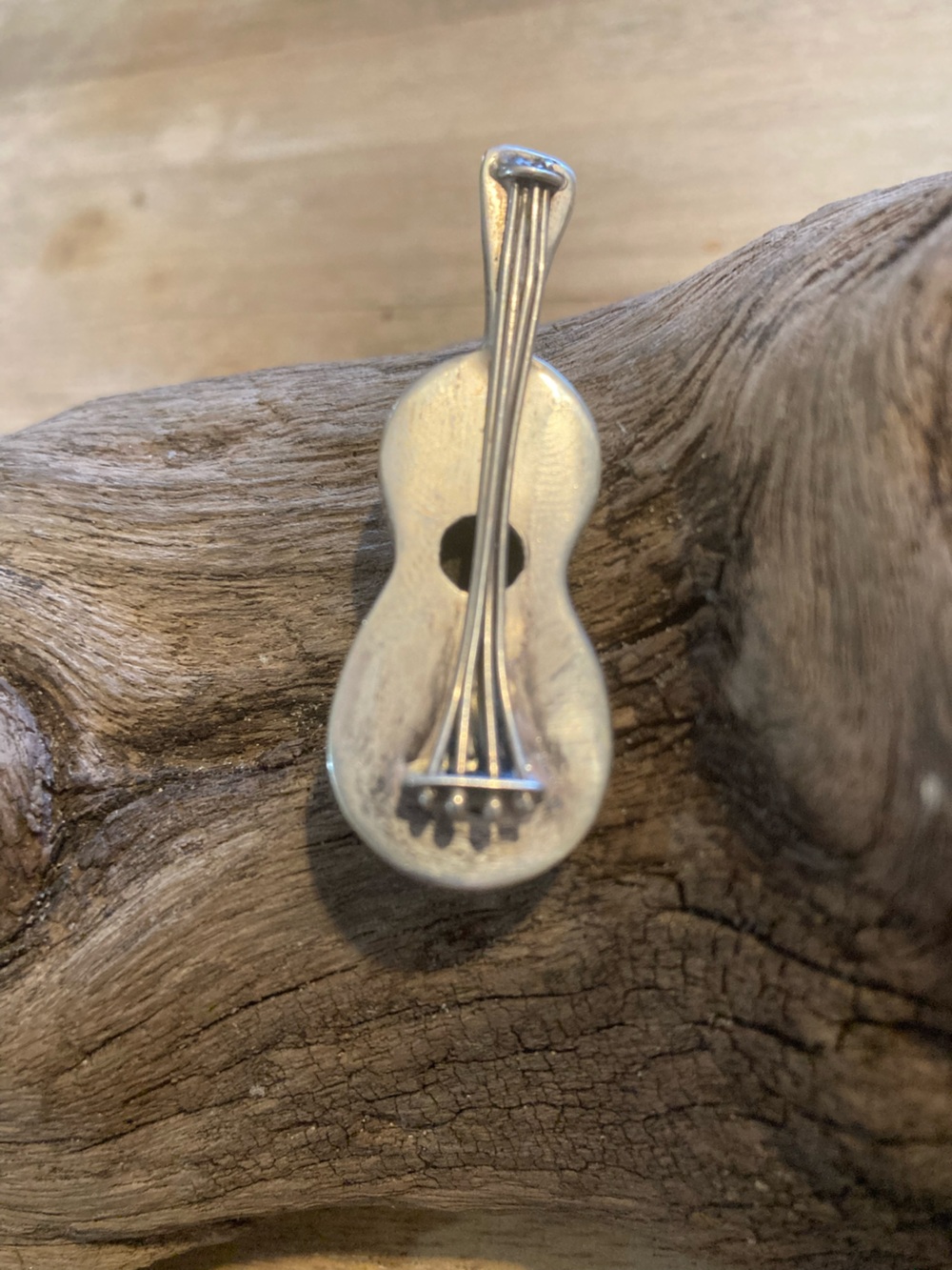 Vintage Sterling Silver Bass Instrument Pin Made In Mexico